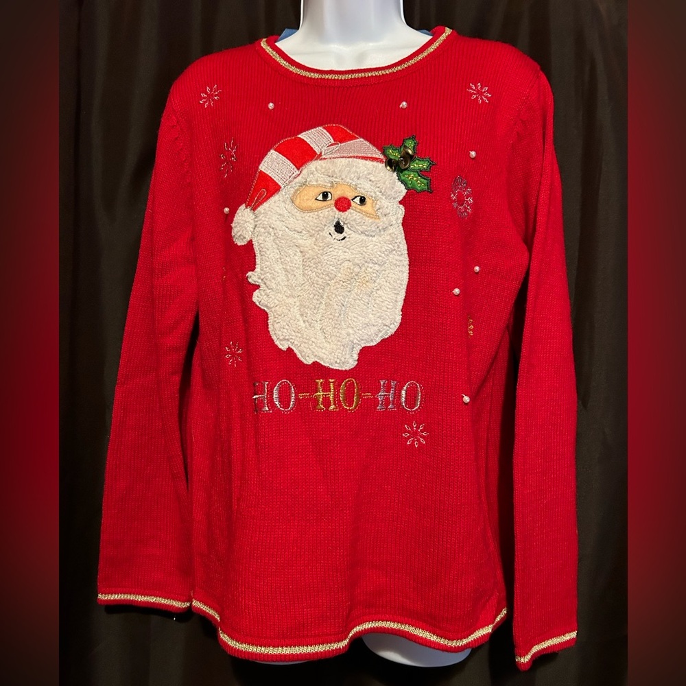 United States Sweaters Ho Ho Ho Santa Sweater Size Large 12-14 - Picture 1 of 6